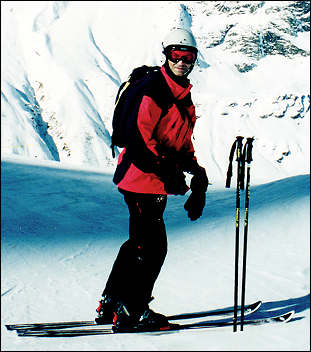 Nick Murray on his Stockli skis